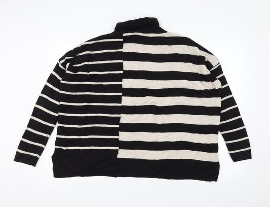 Wallis Womens Black Striped  Pullover Jumper Size S