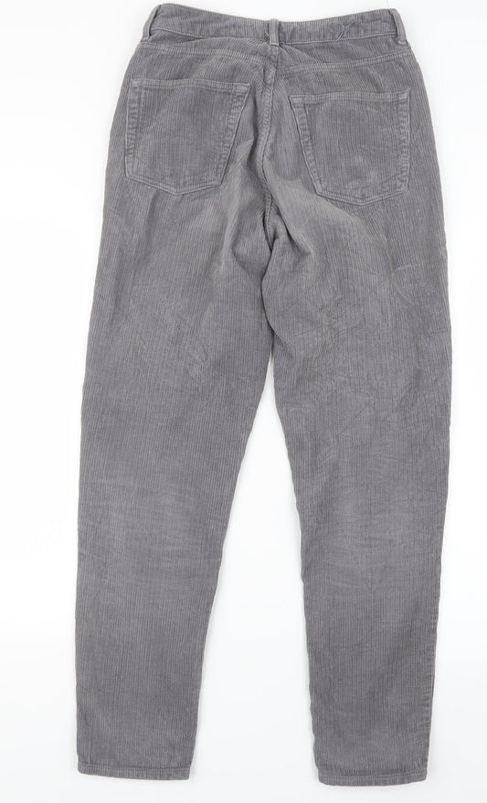 Topshop Womens Grey  Velvet Trousers  Size 27 in L29.5 in - Mom Fit
