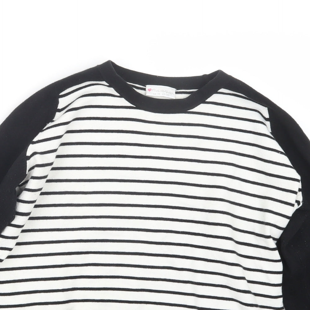 Miss Selfridge Womens Black Striped Knit Pullover Jumper Size 16