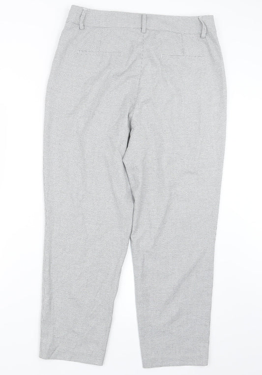 Carolina Belle Womens Grey Houndstooth  Trousers  Size 14 L25.5 in
