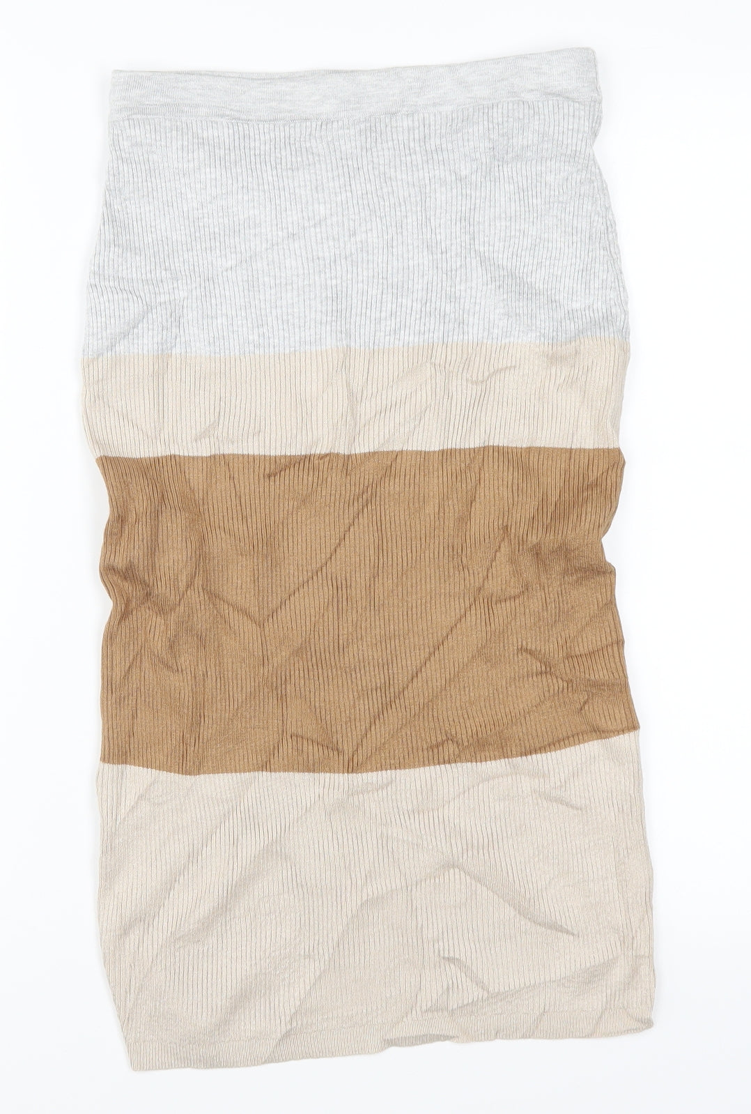 Marks and Spencer Womens Beige Striped  Straight & Pencil Skirt Size S