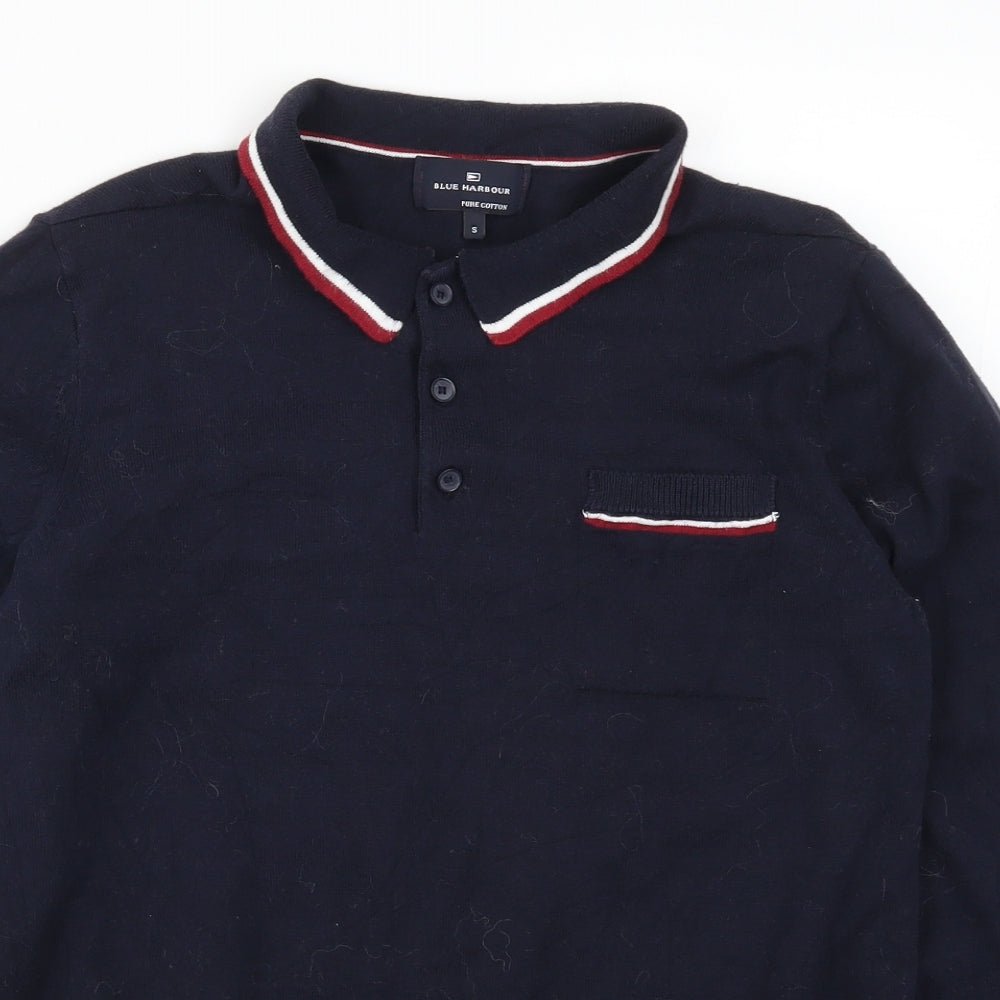 Blue Harbour Mens Blue  Knit Pullover Jumper Size S