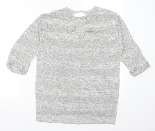 Papaya Womens Silver Striped  Pullover Jumper Size S