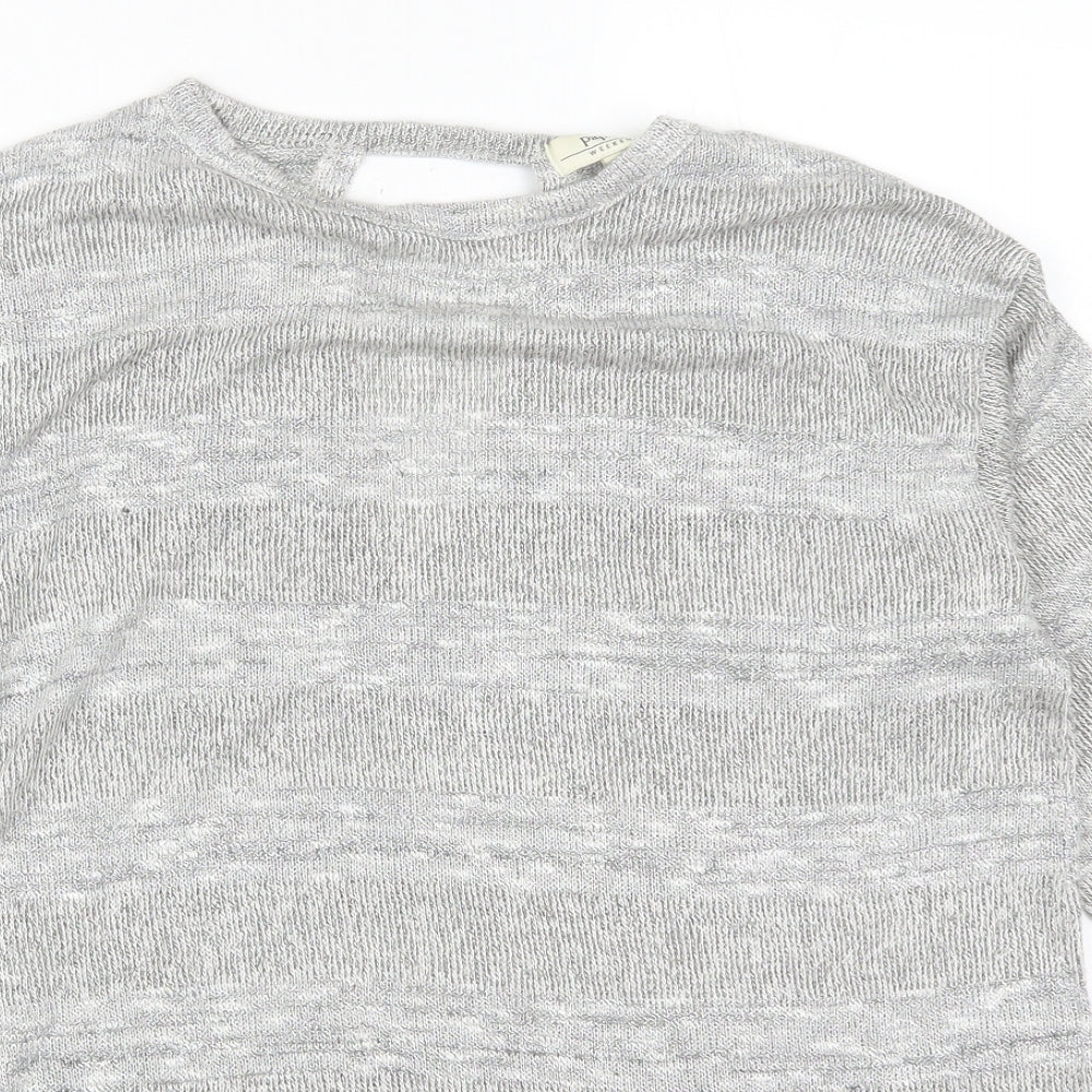 Papaya Womens Silver Striped  Pullover Jumper Size S
