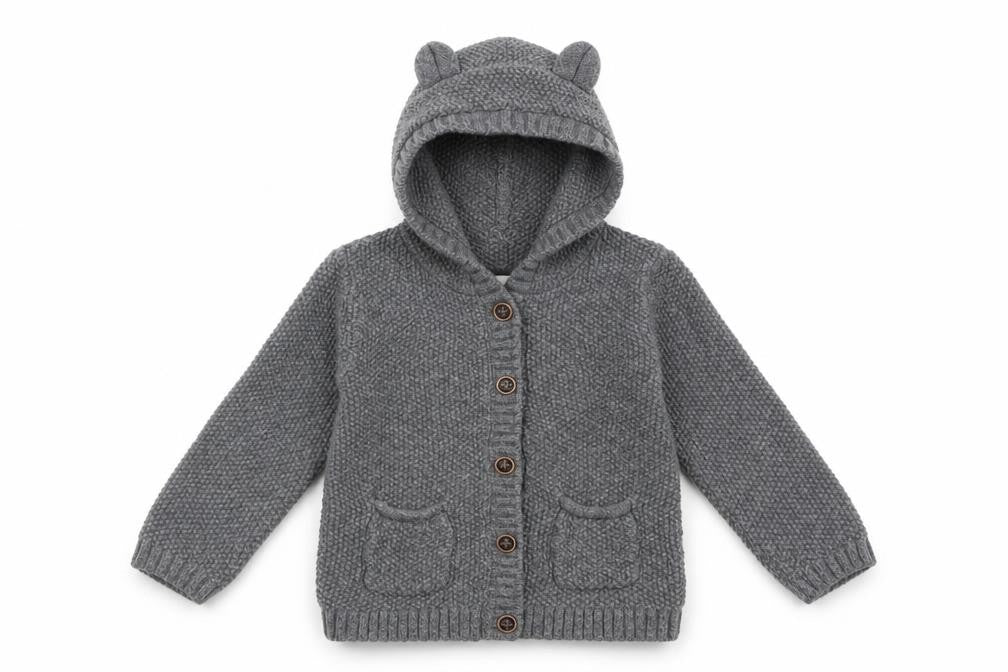 H&M Boys Grey  Knit Cardigan Jumper Size 2 Years