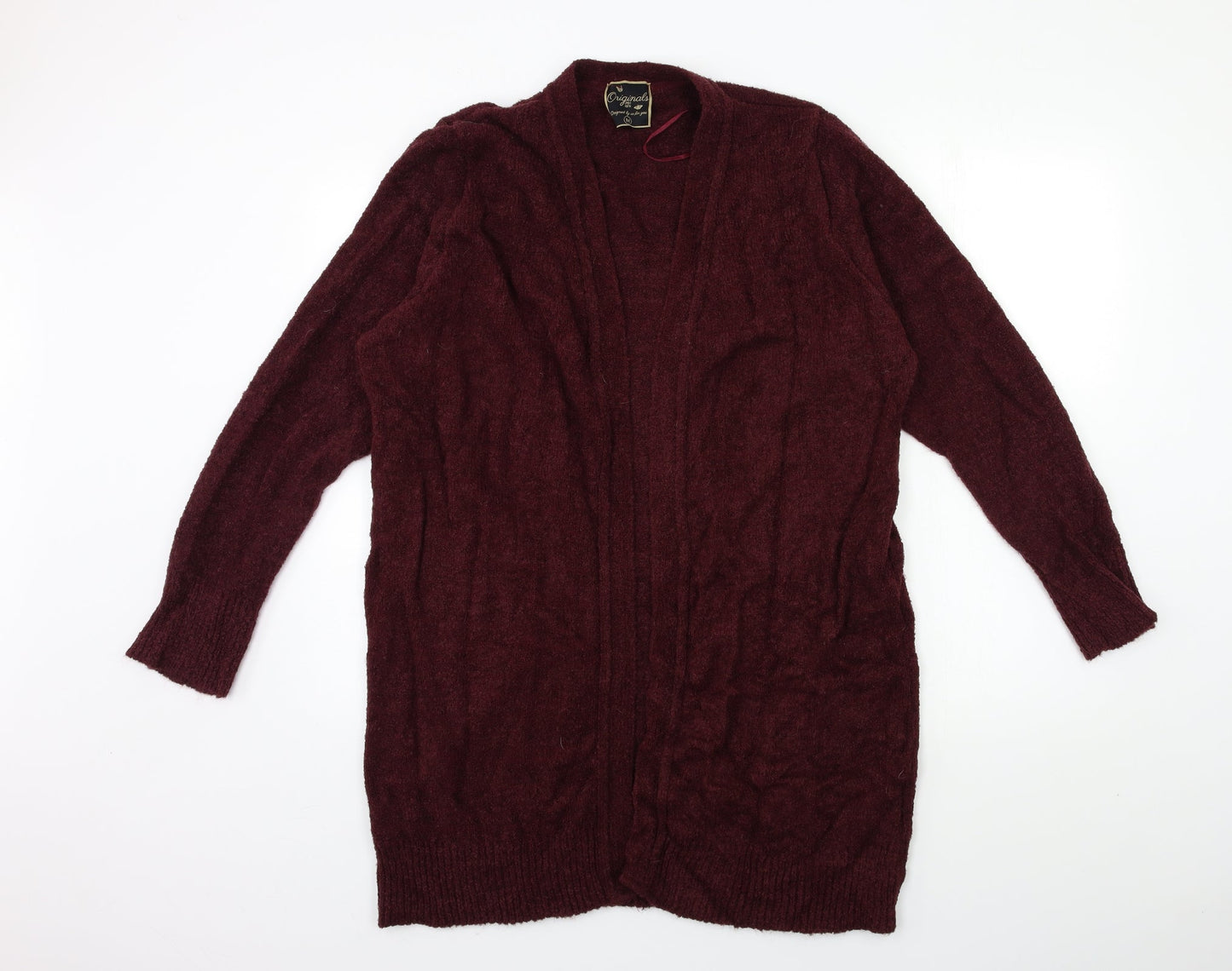 Original Womens Red  Knit Cardigan Jumper Size M