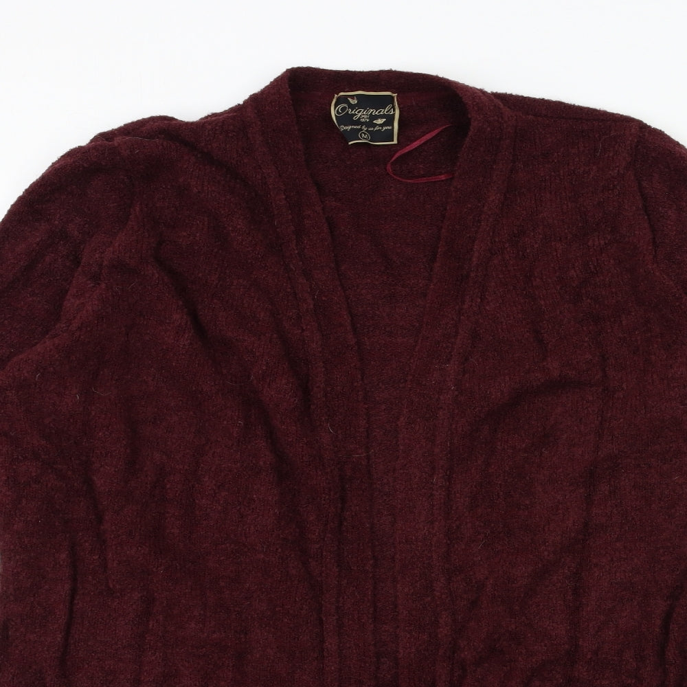 Original Womens Red  Knit Cardigan Jumper Size M