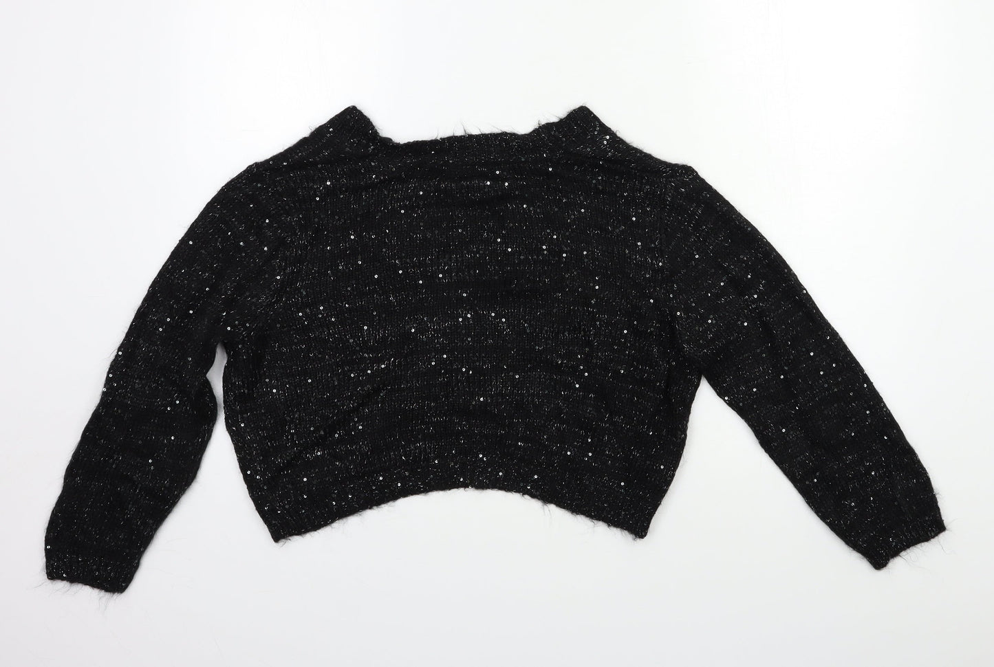 Papaya Womens Black  Knit Cardigan Jumper Size 14