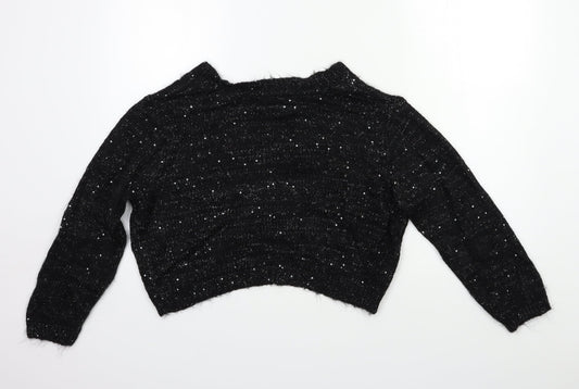 Papaya Womens Black  Knit Cardigan Jumper Size 14