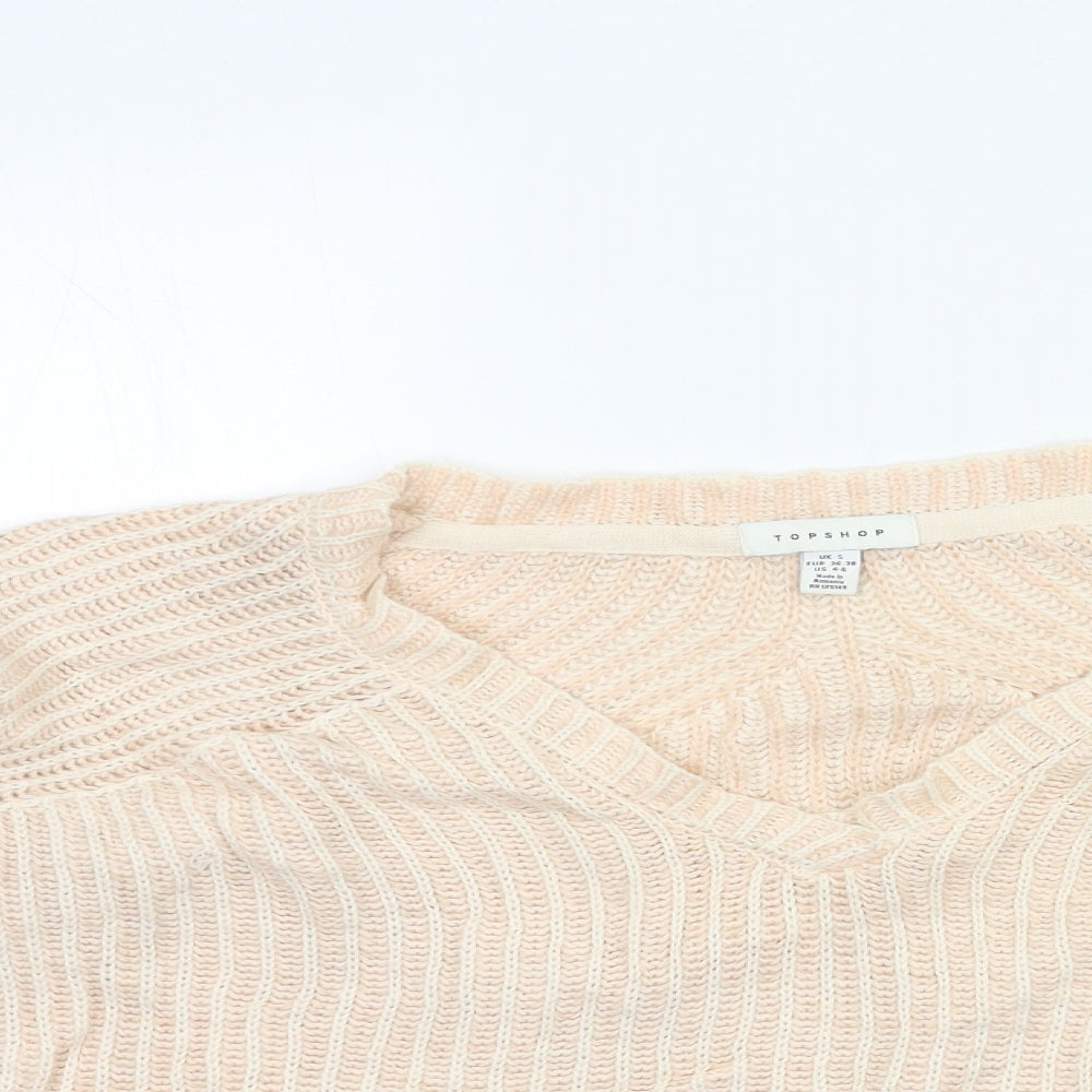 Topshop Womens Pink  Knit Pullover Jumper Size S