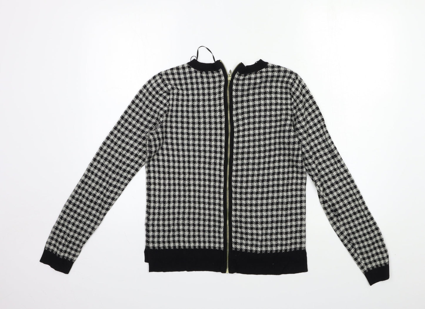 H&M Womens Grey Check Knit Pullover Jumper Size S