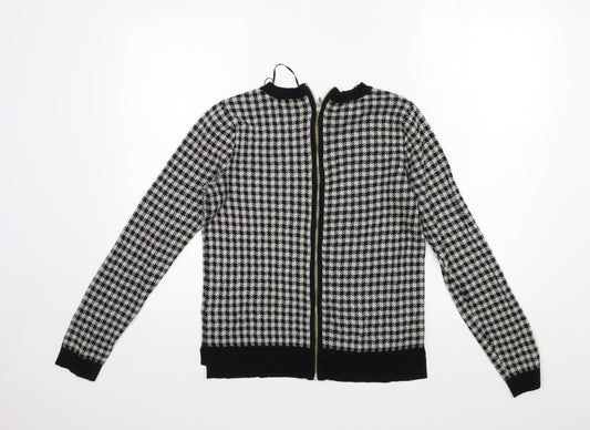 H&M Womens Grey Check Knit Pullover Jumper Size S
