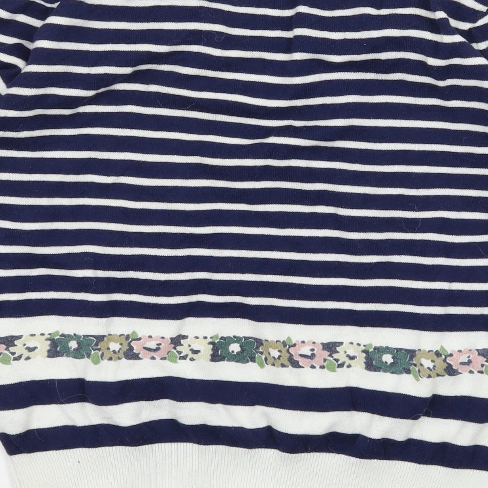 New Look Womens Blue Striped Knit Pullover Jumper Size 12