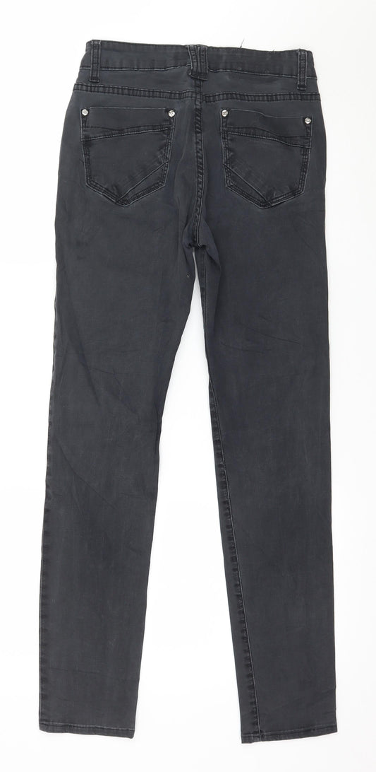 Red Rose Womens Grey  Denim Skinny Jeans Size 8 L29 in