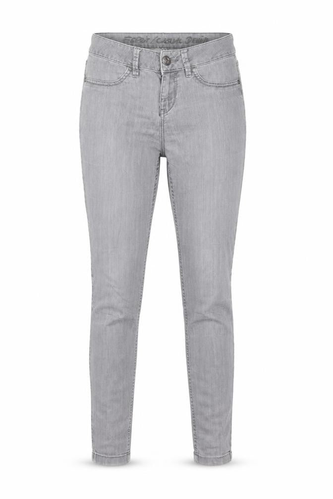 Front view of ESPRIT women’s grey denim skinny jeans, size XS, 30-inch leg