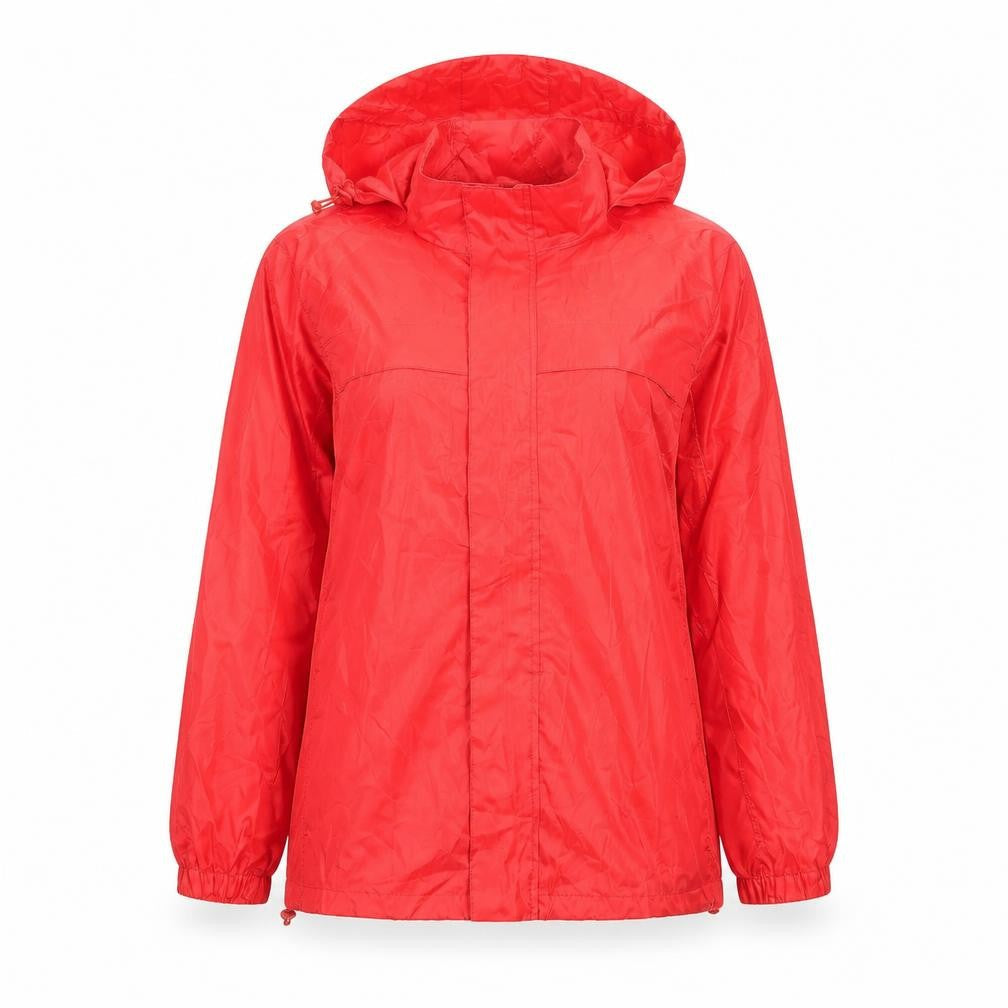 Denim & Co. Womens Red   Rain Coat Jacket Size 8