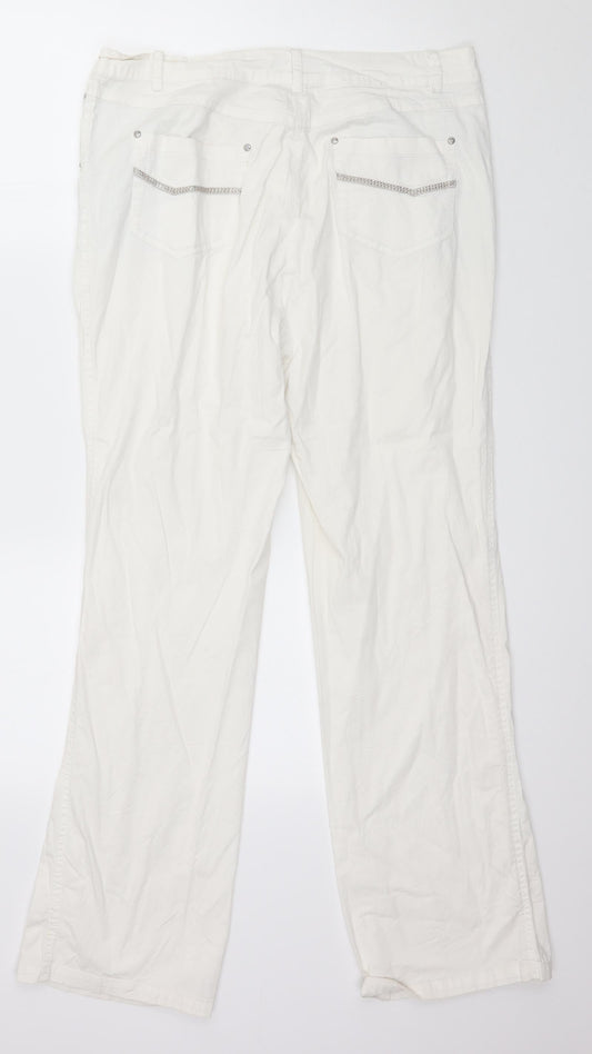 O&S Womens White   Trousers  Size 32 in L27 in