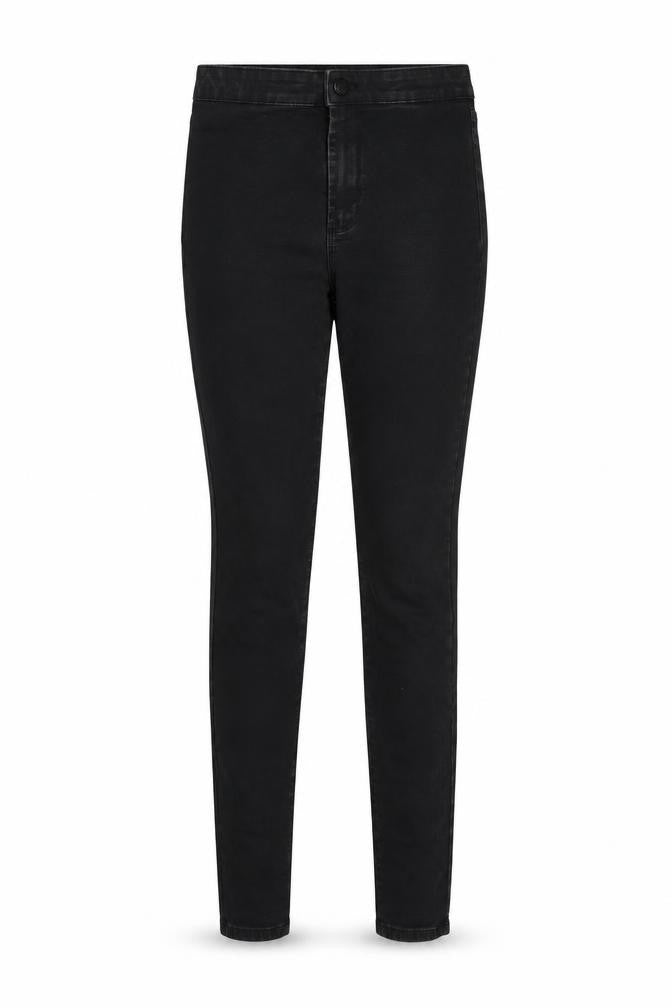 Front view of Denim & Co. women’s black denim skinny jeans, size UK 10, 29-inch leg