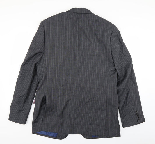 M&S Collection Mens Grey Striped  Jacket Blazer Size 40