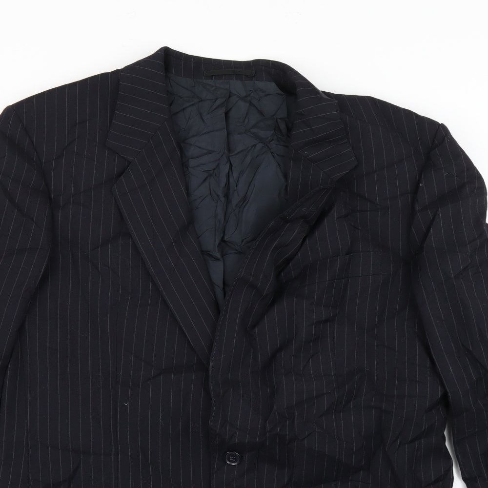 Varteks Mens Black Striped  Jacket Blazer Size 42
