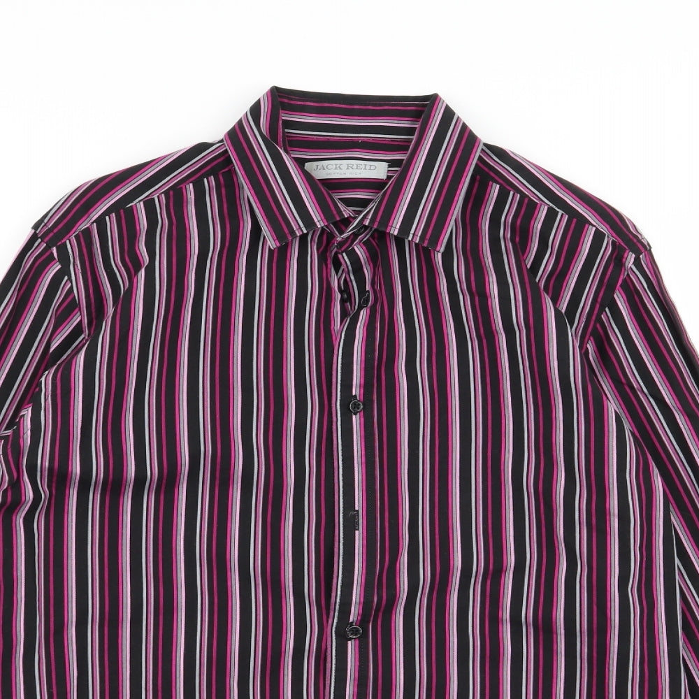 jack reid Mens Multicoloured Striped   Button-Up Size M