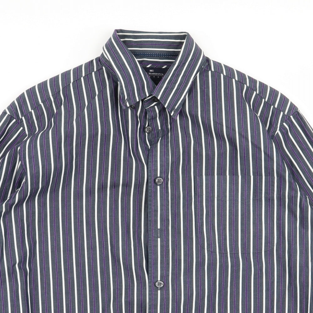 Blue Harbour Mens Multicoloured Striped   Button-Up Size M