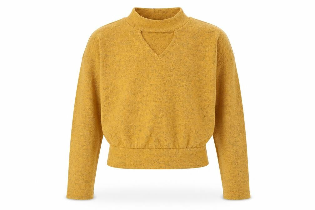 Front view of New Look girls’ yellow basic t-shirt, size 9, years