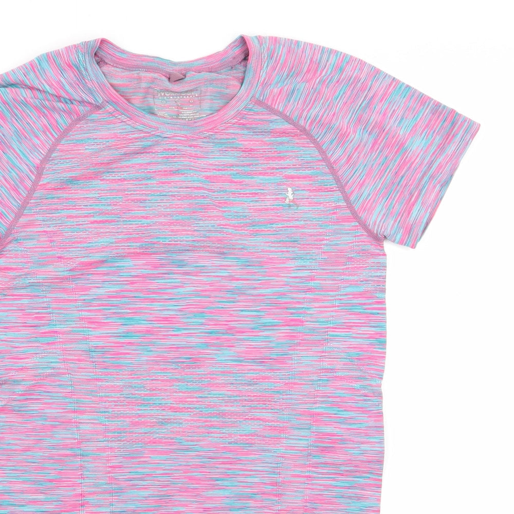workout Womens Multicoloured Geometric  Basic T-Shirt Size 6  - size 6-8