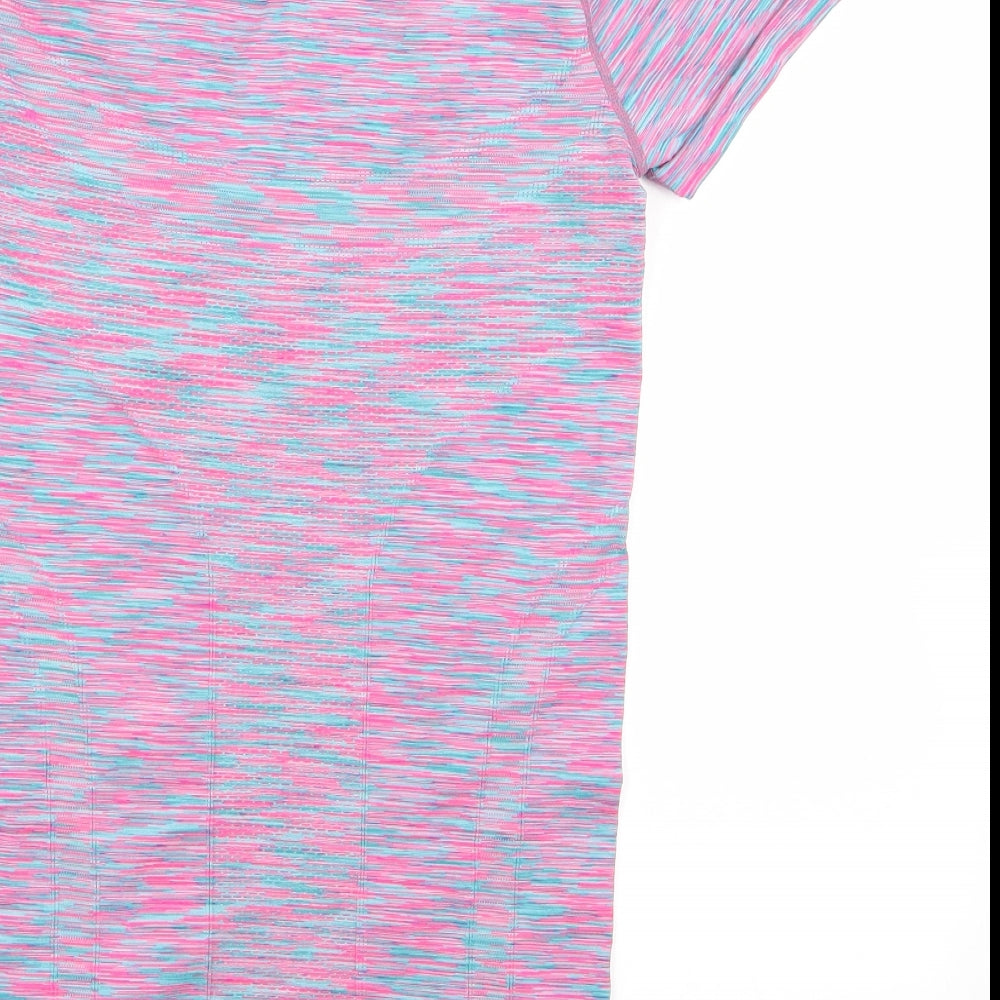 workout Womens Multicoloured Geometric  Basic T-Shirt Size 6  - size 6-8