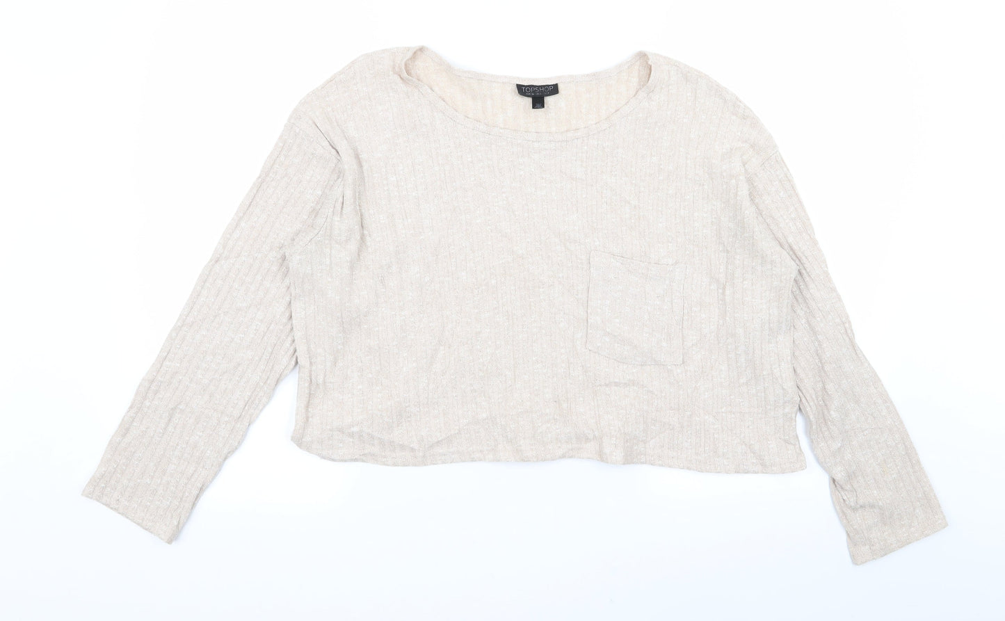 Topshop Womens Beige   Basic T-Shirt Size 8