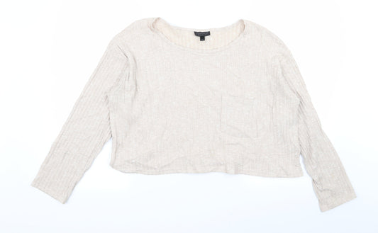 Topshop Womens Beige   Basic T-Shirt Size 8