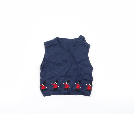 m Boys Blue Geometric  Pullover Jumper Size 0-3 Months