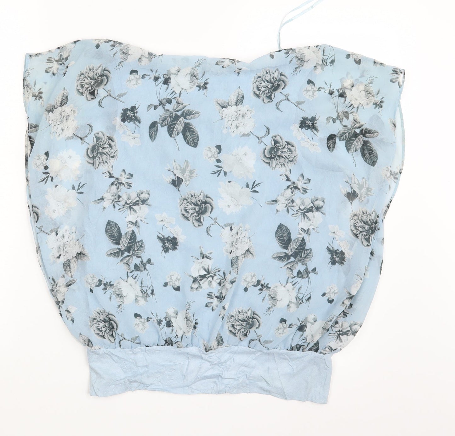 Select Womens Blue Floral  Basic Blouse Size 12