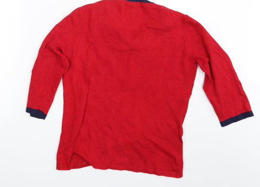 Micha Womens Red Striped  Pullover Sweatshirt Size M