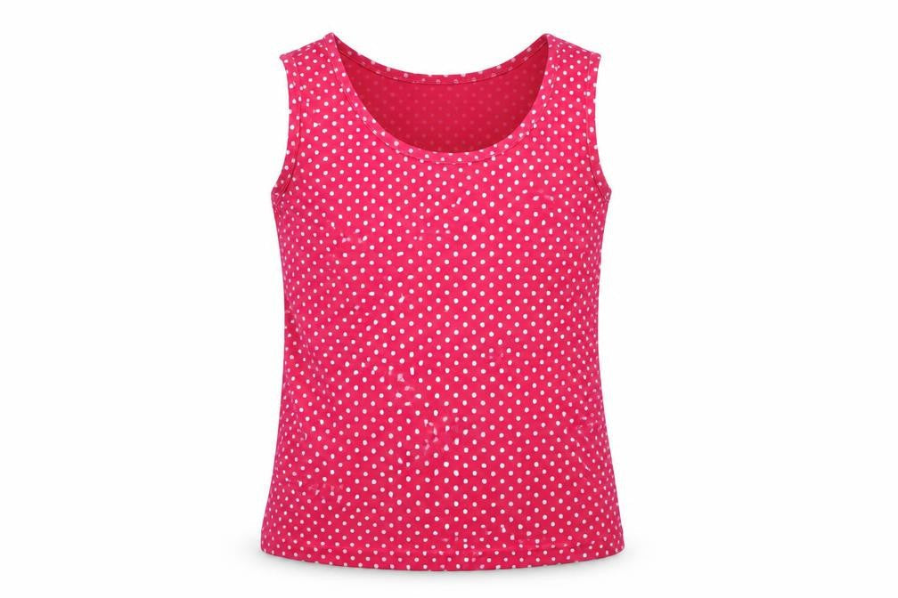 Preworn Girls Pink Polka Dot  Basic T-Shirt Size 8-9 Years