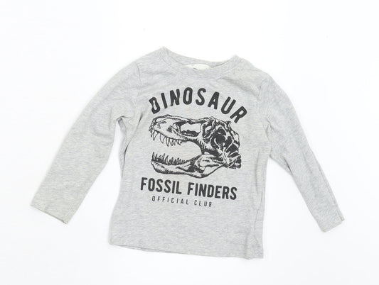 H&M Boys Grey   Basic T-Shirt Size 2 Years