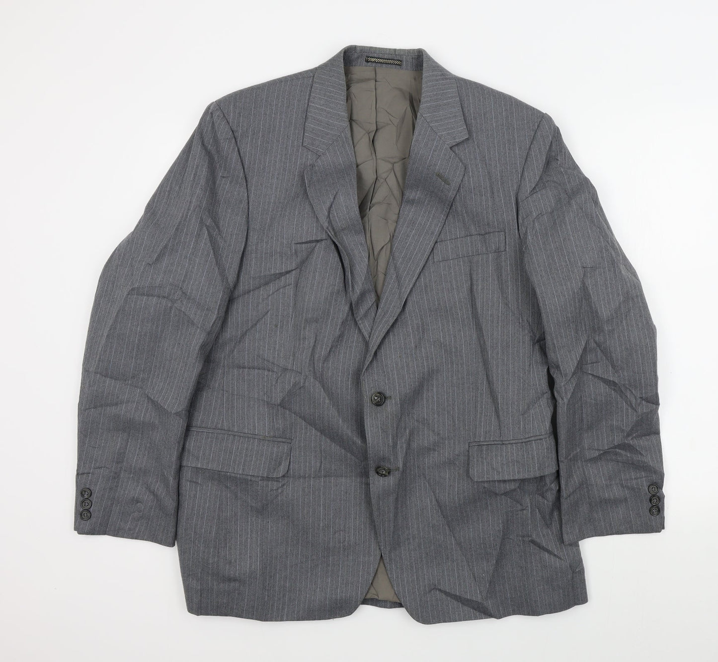 Wellington Mens Grey Striped  Jacket Suit Jacket Size 44