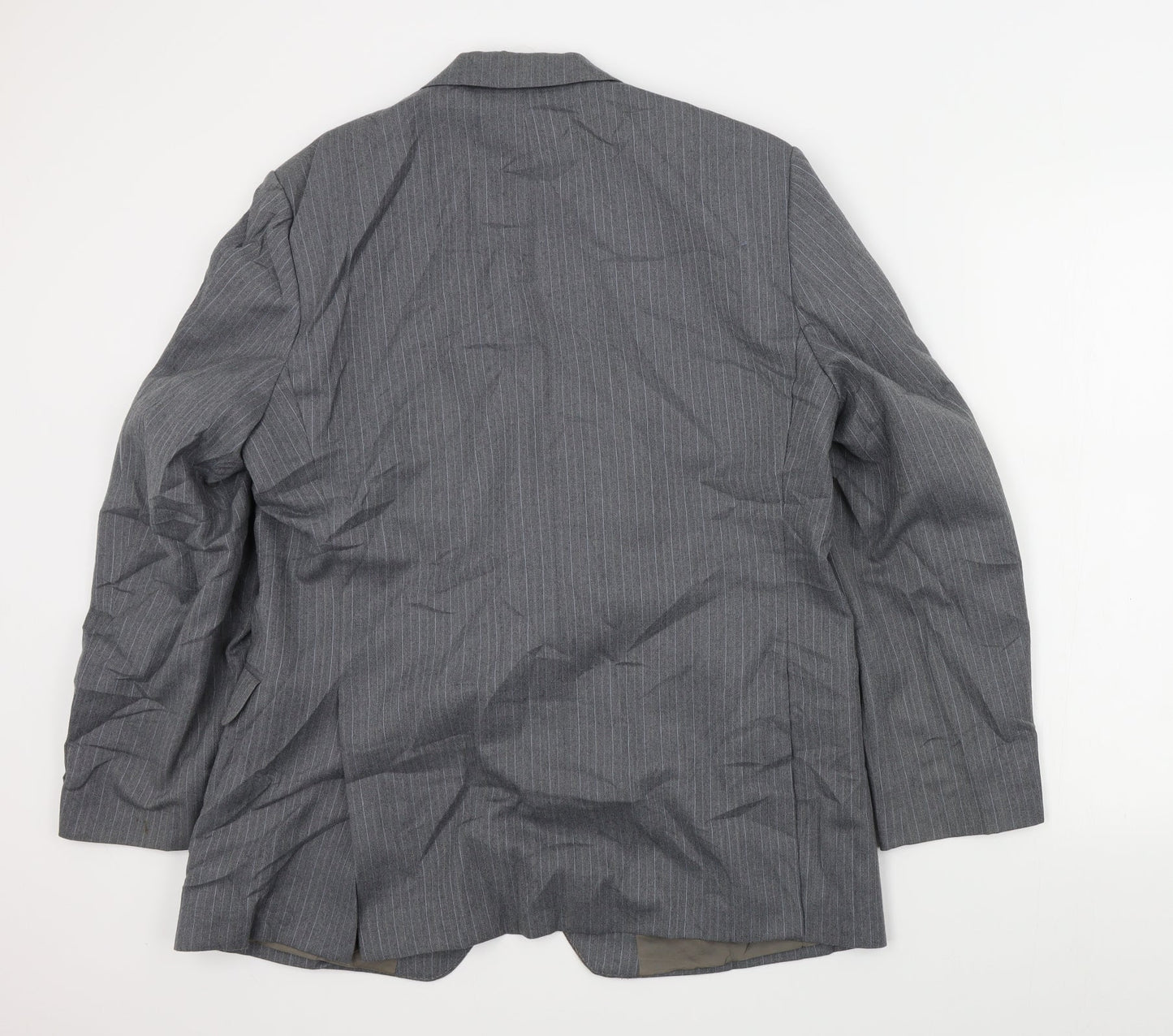 Wellington Mens Grey Striped  Jacket Suit Jacket Size 44