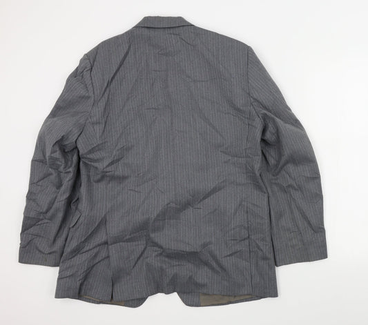 Wellington Mens Grey Striped  Jacket Suit Jacket Size 44