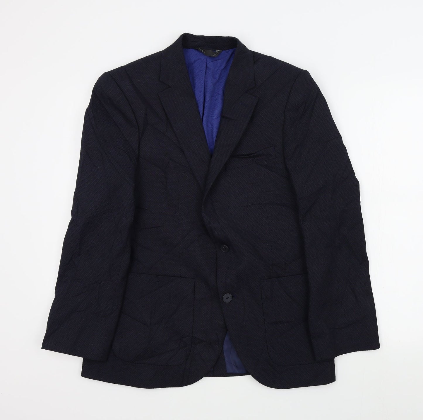 M&S Mens Blue   Jacket Suit Jacket Size 38