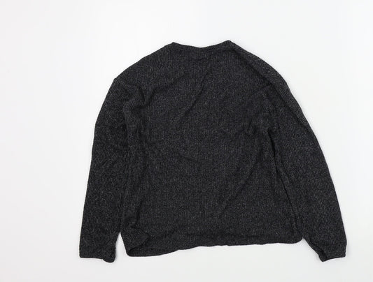 Zara Girls Black Colourblock  Pullover Jumper Size 10 Years