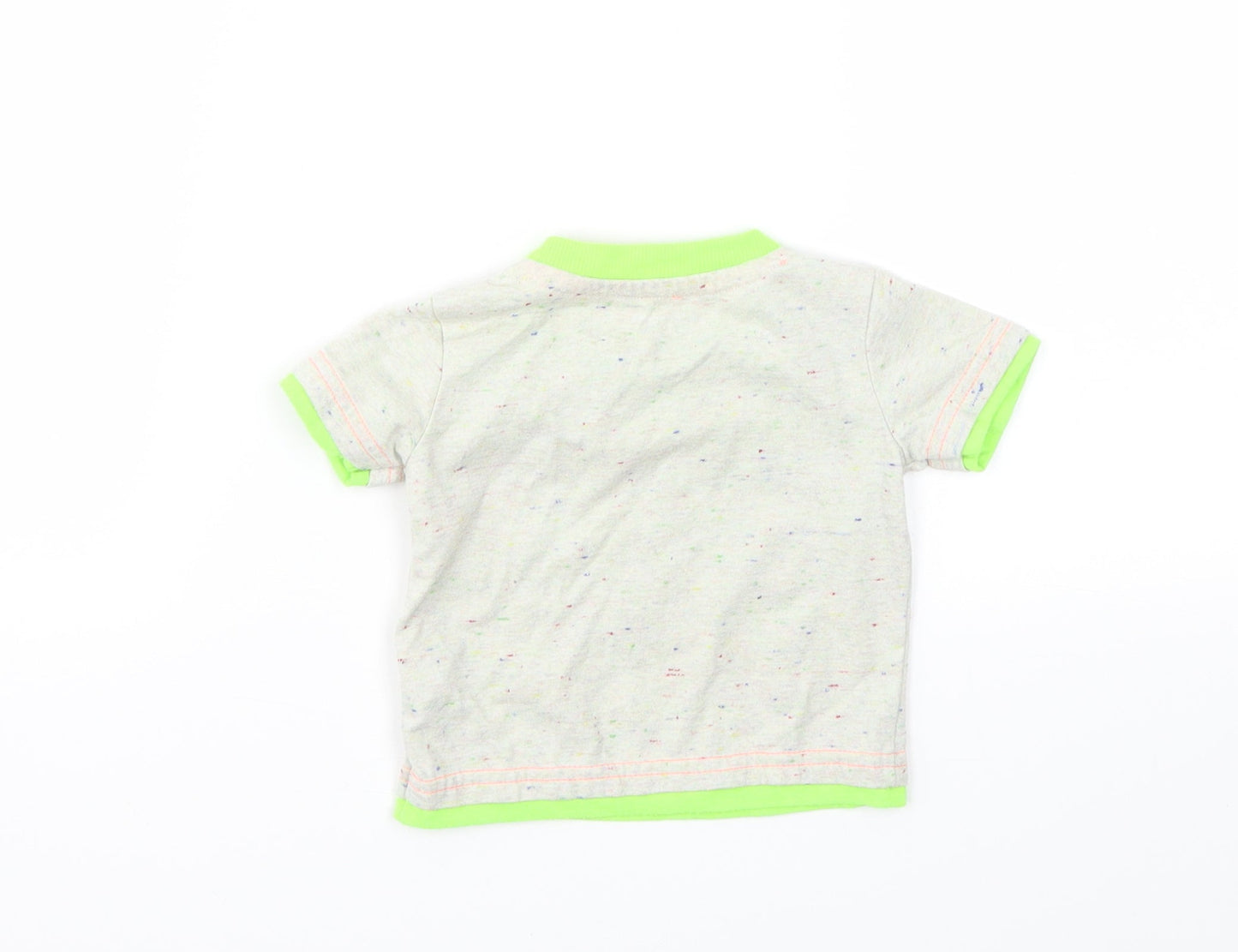George Boys Ivory Animal Print  Basic Polo Size 3-6 Months