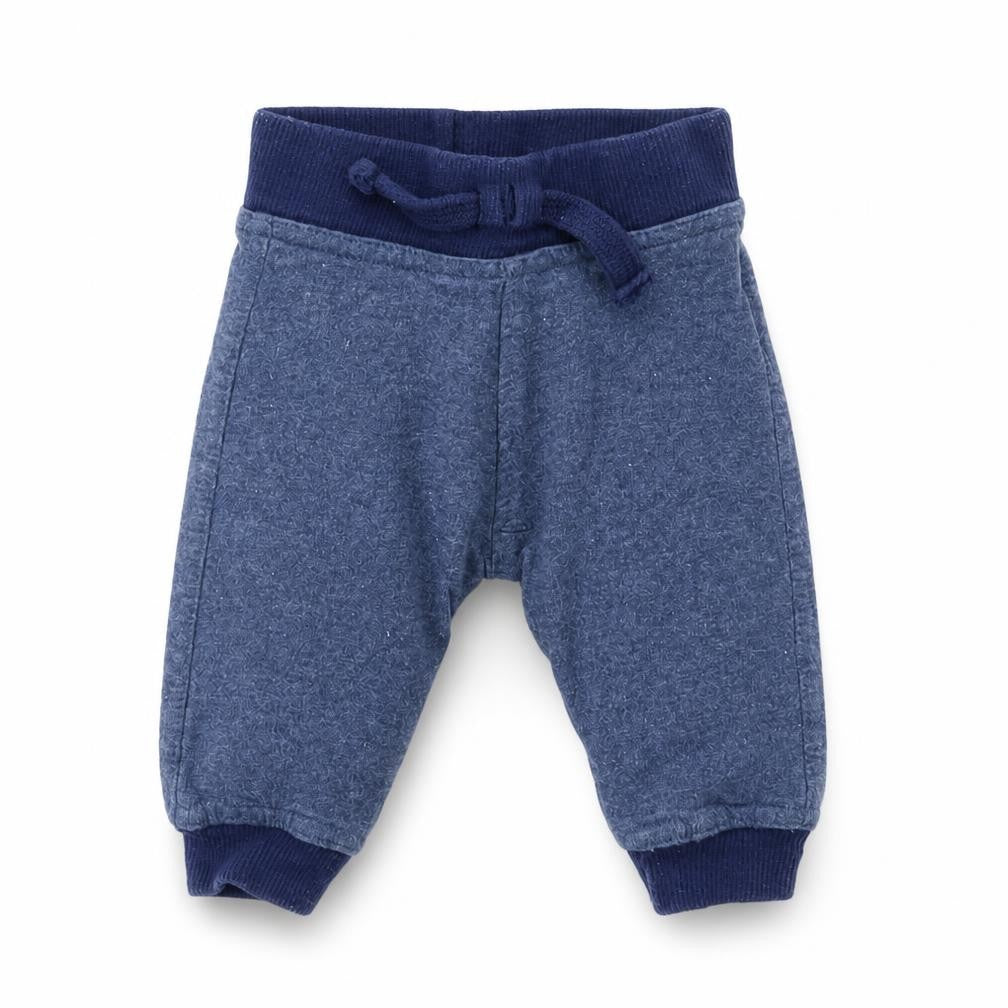 Front view of LILY&DAN boys’ blue capri leggings, size 3-6, months