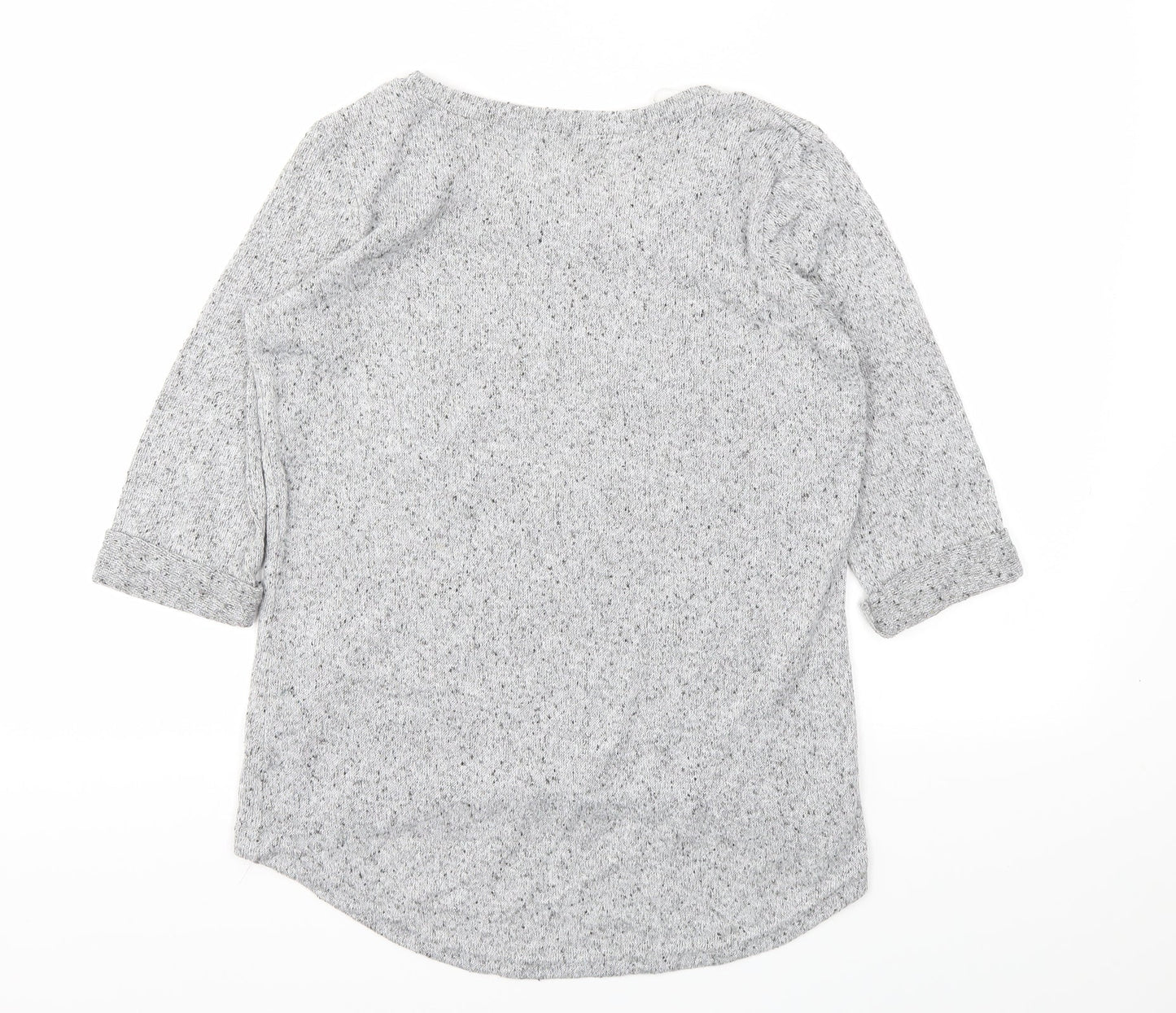 New Look Womens Grey Geometric  Basic T-Shirt Size 8