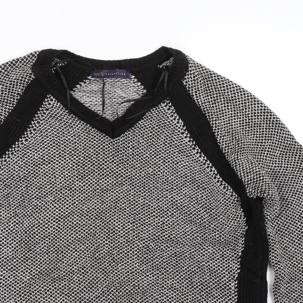M&S Womens Grey  Knit Pullover Jumper Size 14