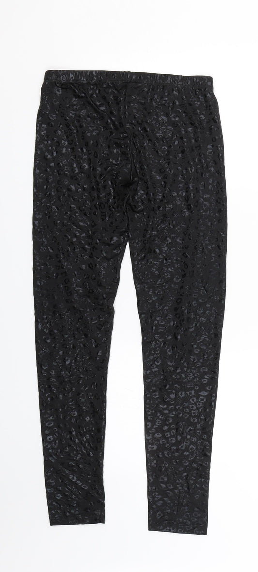 6126 Womens Black Animal Print  Capri Leggings Size XS L27 in
