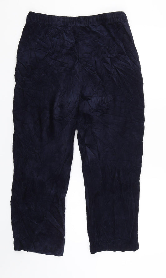 Isle Womens Blue  Corduroy Cropped Trousers Size 14 L23 in
