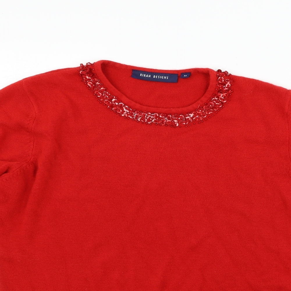 kiran designs Womens Red   Pullover Jumper Size M