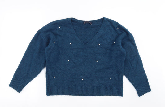 Marks and Spencer Womens Blue  Knit Pullover Jumper Size 14