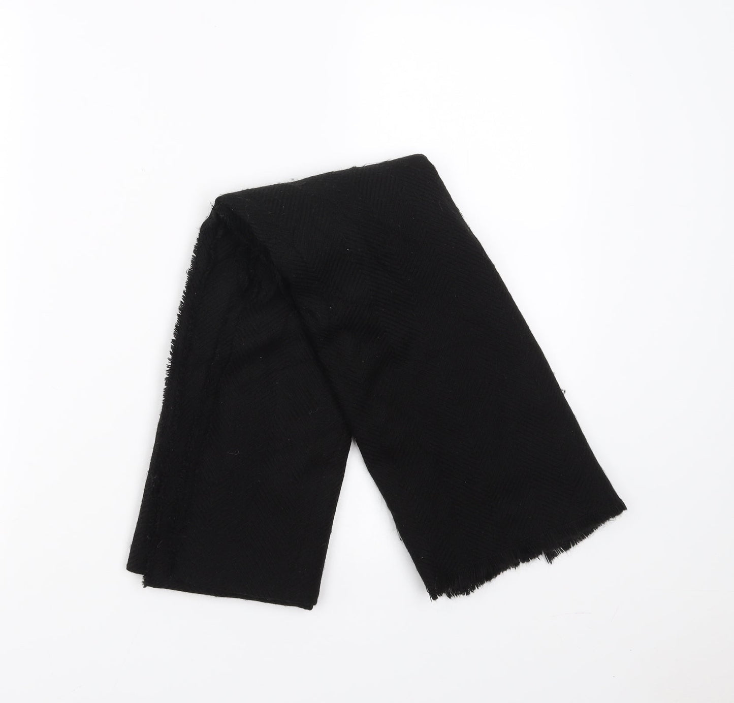 Preworn Womens Black Herringbone   Scarf
